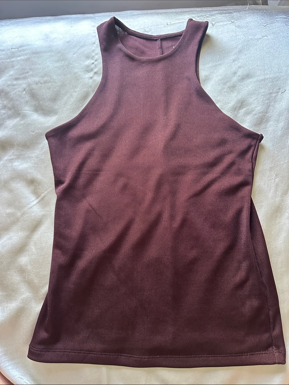 a new day Ribbed Racerback Tank Top - Burgundy